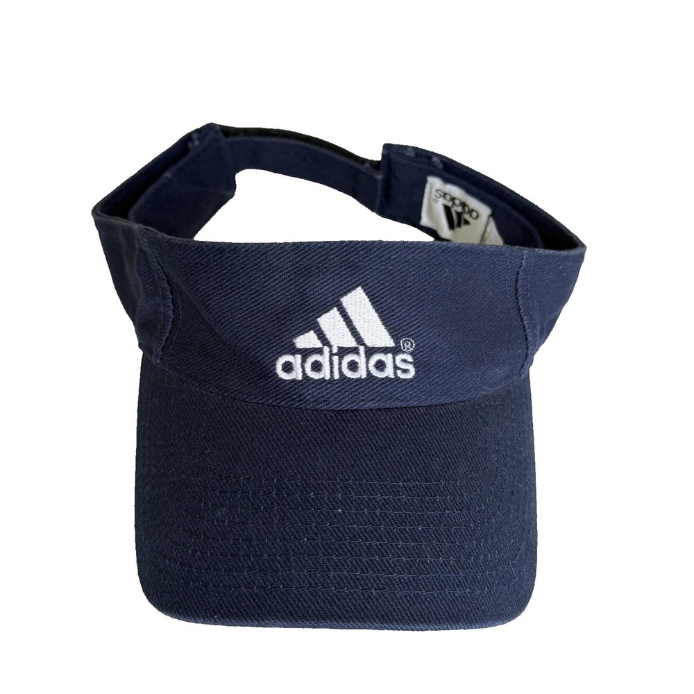 Vintage Adidas Tour Sun Visor Hat Navy Adjustable Summer Vacation